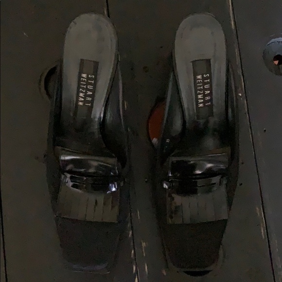 Stuart WEITZMAN Fringed Mules - Black - Picture 2 of 16